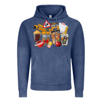 Vintage Denim School Bus Coffee Cups Vintage Hoodie - FaDigitalArtStudio