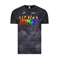 Cloud Black human with hands and pride flags Vintage Tee - AdoDesignShop