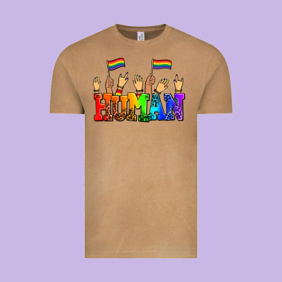 Human With Hands And Pride Flags Vintage Tee Designed By Adodesignshop