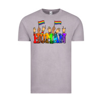 Vintage Zinc human with hands and pride flags Vintage Tee - AdoDesignShop