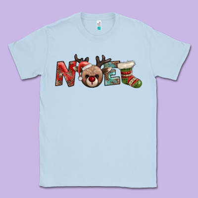 Noel With Sock And Reindeer Classic Tee Designed By Adodesignshop