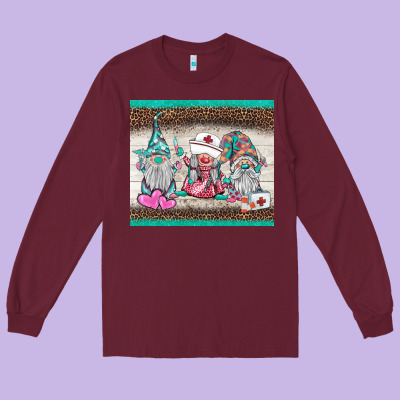 Nurse Gnomies Tumbler Long Sleeve Tee Designed By Barkaloodesign