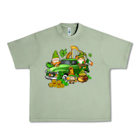 Oil Green st patricks gnomes  with farm truck Urban Heavy Tee - AdoDesignShop