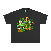 Pigment Black st patricks gnomes  with farm truck Urban Heavy Tee - AdoDesignShop