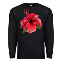 Black Puerto Rican Hibiscus Flower Premium Sweatshirt - LillyAllenDesigns