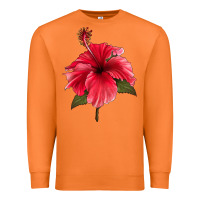 Carrot Puerto Rican Hibiscus Flower Premium Sweatshirt - LillyAllenDesigns