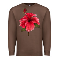 Chestnut Puerto Rican Hibiscus Flower Premium Sweatshirt - LillyAllenDesigns
