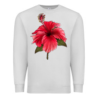 Dove Grey Puerto Rican Hibiscus Flower Premium Sweatshirt - LillyAllenDesigns