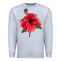 Heather Grey Puerto Rican Hibiscus Flower Premium Sweatshirt - LillyAllenDesigns