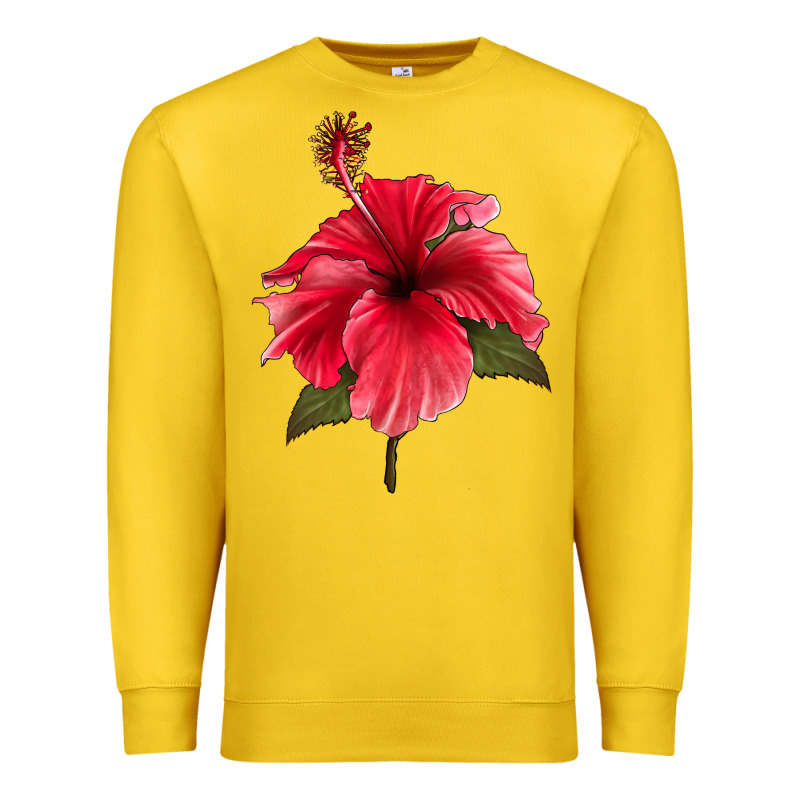 Puerto Rican Hibiscus Flower Premium Sweatshirt by LillyAllenDesigns | Teevron