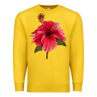 Lemon Puerto Rican Hibiscus Flower Premium Sweatshirt - LillyAllenDesigns