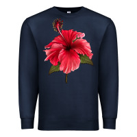 Navy Puerto Rican Hibiscus Flower Premium Sweatshirt - LillyAllenDesigns