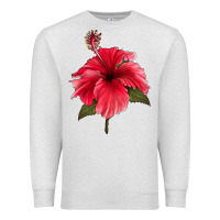 Oatmeal Heather Puerto Rican Hibiscus Flower Premium Sweatshirt - LillyAllenDesigns