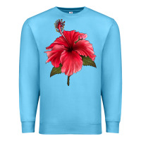 Ocean Blue Puerto Rican Hibiscus Flower Premium Sweatshirt - LillyAllenDesigns