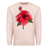 Pale Pink Puerto Rican Hibiscus Flower Premium Sweatshirt - LillyAllenDesigns