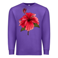 Purple Puerto Rican Hibiscus Flower Premium Sweatshirt - LillyAllenDesigns