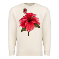 Sandshell Puerto Rican Hibiscus Flower Premium Sweatshirt - LillyAllenDesigns