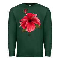 Sports Green Puerto Rican Hibiscus Flower Premium Sweatshirt - LillyAllenDesigns