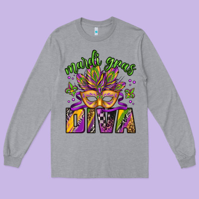 Mardi Gras Diva Long Sleeve Tee Designed By Jasminsmagicworld