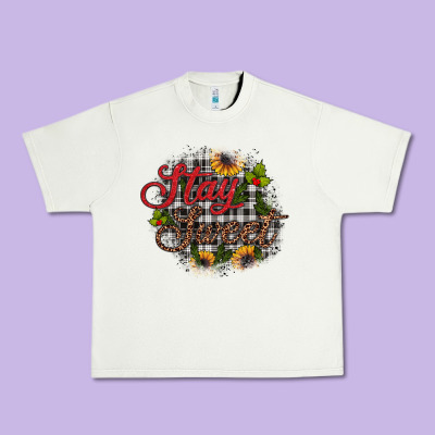 Stay Sweet Wood Slice Ornament Urban Heavy Tee Designed By Jahusdesignshop