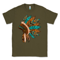 Army Green native american indian headdress Classic Tee - Artiststas
