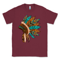 Burgundy native american indian headdress Classic Tee - Artiststas