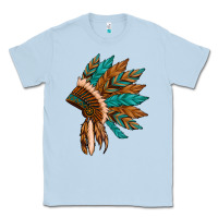 Dusty Blue native american indian headdress Classic Tee - Artiststas