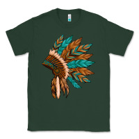 Sports Green native american indian headdress Classic Tee - Artiststas