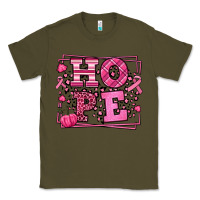 Army Green Hope Breast Cancer Awareness Fall Classic Tee - LillyAllenDesigns