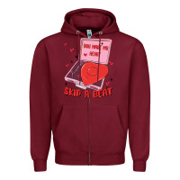 Heart Record Player Zipper Hoodie | Teevron