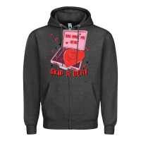 Charcoal Heather heart record player Zipper Hoodie - MaliasSmallBusiness
