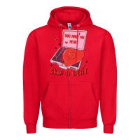 Red heart record player Zipper Hoodie - MaliasSmallBusiness