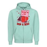 Seafoam heart record player Zipper Hoodie - MaliasSmallBusiness