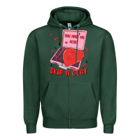 Sports Green heart record player Zipper Hoodie - MaliasSmallBusiness