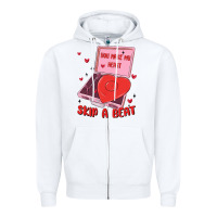 White heart record player Zipper Hoodie - MaliasSmallBusiness