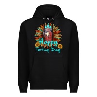 Black happy turkey day sunflower Premium Hoodie - RanaPortraitStore