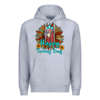 Heather Grey happy turkey day sunflower Premium Hoodie - RanaPortraitStore