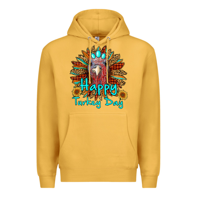 Happy Turkey Day Sunflower Premium Hoodie by RanaPortraitStore | Teevron