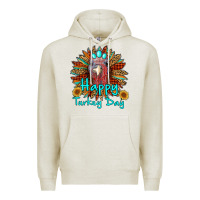 Oatmeal Heather happy turkey day sunflower Premium Hoodie - RanaPortraitStore