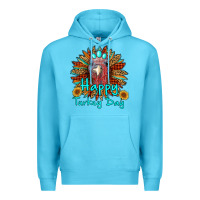 Ocean Blue happy turkey day sunflower Premium Hoodie - RanaPortraitStore
