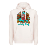 Pale Pink happy turkey day sunflower Premium Hoodie - RanaPortraitStore