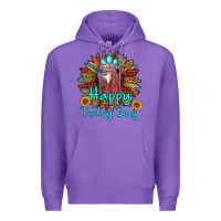 Purple happy turkey day sunflower Premium Hoodie - RanaPortraitStore