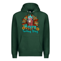 Sports Green happy turkey day sunflower Premium Hoodie - RanaPortraitStore