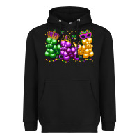 Black mardi gras bead dogs Heavyweight Hoodie - LillyAllenDesigns