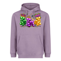 Lavender mardi gras bead dogs Heavyweight Hoodie - LillyAllenDesigns