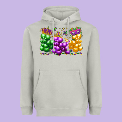 Mardi Gras Bead Dogs Heavyweight Hoodie Designed By Lillyallendesigns