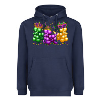 Navy mardi gras bead dogs Heavyweight Hoodie - LillyAllenDesigns