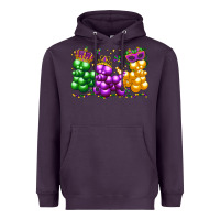 Plum mardi gras bead dogs Heavyweight Hoodie - LillyAllenDesigns