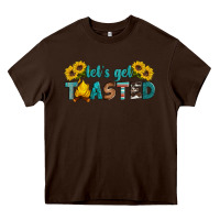 Chocolate Brown let's get toasted Heavy Core Tee - Artiststas