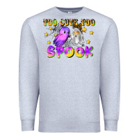Heather Grey too cute too spook Premium Sweatshirt - LillyAllenDesigns